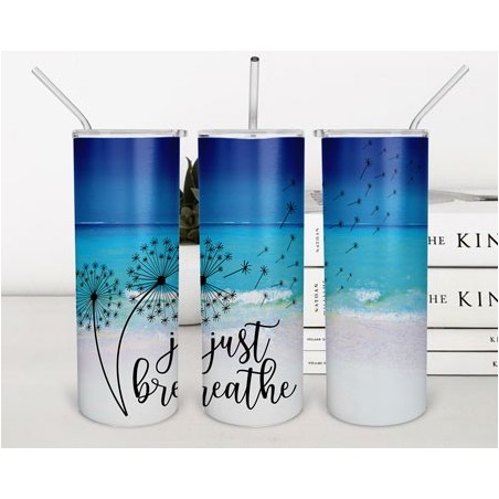 Just Breathe Skinny Tumbler
